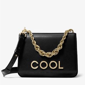 Michael Kors ‘COOL’ black leather/gold crossbody